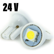 Автолампа LED T10 W5W 1SMD 5050 24V біла (габарит/номер/салон) Автолампа LED T10 W5W 1SMD 5050 24V біла (габарит/номер/салон)