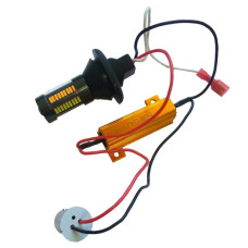 Комплект денних ходових вогнів і поворотів 12V (білий+жовтий), з патроном BAU15s (PY21W), на гумовій втулці