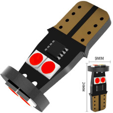 Автолампа LED T10 W5W 6SMD 3030 12V червона (габарит/номер/салон)