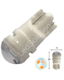 Автолампа LED T10 W5W 3SMD 2835 12V червона (габарит/номер/салон)