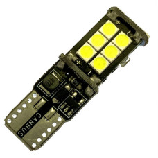 Автолампа LED T10 W5W 15SMD 3030 12V біла (габарит/номер/салон)
