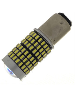 Світлодіодна автолампа P21/5W BAY15d 12V 1157 144SMD 3014 обманка лінза БІЛИЙ Світлодіодна автолампа P21/5W BAY15d 12V 1157 144SMD 3014 обманка лінза БІЛИЙ