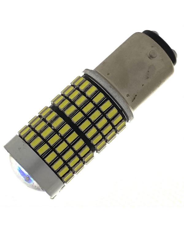 Світлодіодна автолампа P21/5W BAY15d 12V 1157 144SMD 3014 обманка лінза БІЛИЙ Світлодіодна автолампа P21/5W BAY15d 12V 1157 144SMD 3014 обманка лінза БІЛИЙ