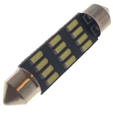 Автомобільна лампа підсвітки салону, номера  12V AC (C5W) 12SMD 4014 42мм 260 Lm БІЛИЙ