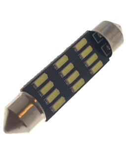 Автомобільна лампа підсвітки салону, номера  12V AC (C5W) 12SMD 4014 42мм 260 Lm БІЛИЙ