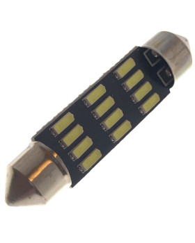Автомобільна лампа підсвітки салону, номера 12V AC (C5W) 12SMD 4014 42мм 260 Lm БІЛИЙ Автомобільна лампа підсвітки салону, номера 12V AC (C5W) 12SMD 4014 42мм 260 Lm БІЛИЙ
