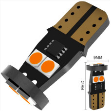 Автолампа LED T10 W5W 6SMD 3030 12V жовта (габарит/номер/салон)