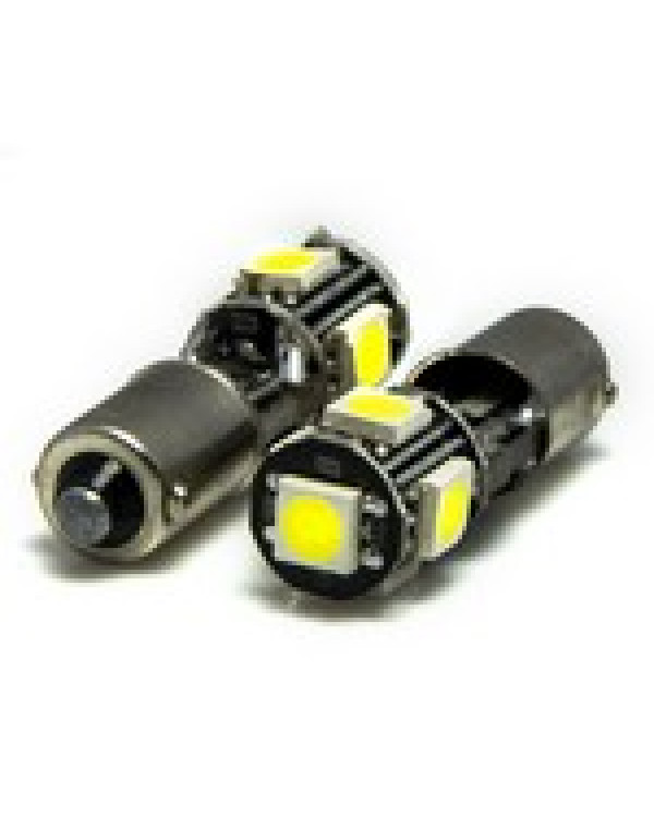 Автомобільна лампа підсвітки габаритів 12V T4W (BA9s) 5SMD 5050 обманка 60lm БІЛИЙ Автомобільна лампа підсвітки габаритів 12V T4W (BA9s) 5SMD 5050 обманка 60lm БІЛИЙ