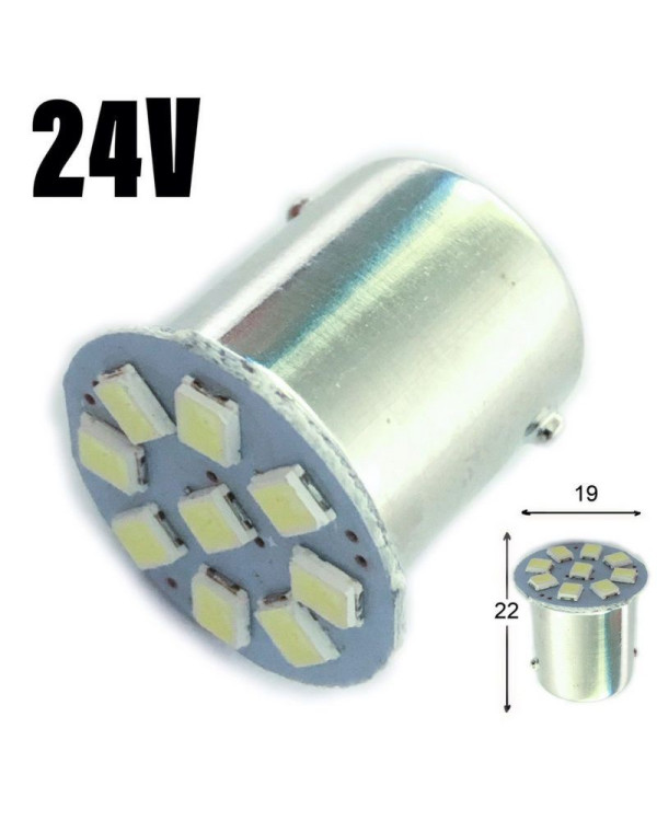 Світлодіодна автолампа 24V 1156 9SMD 2835 50Lm БІЛИЙ Світлодіодна автолампа 24V 1156 9SMD 2835 50Lm БІЛИЙ