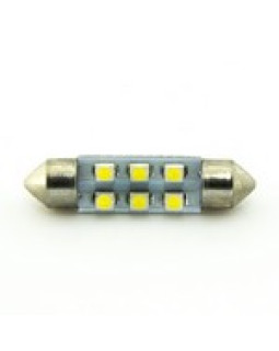 Автомобільна лампа підсвітки салону, номера 12V AC (C5W) 6SMD 3528 41мм 40Lm БІЛИЙ
