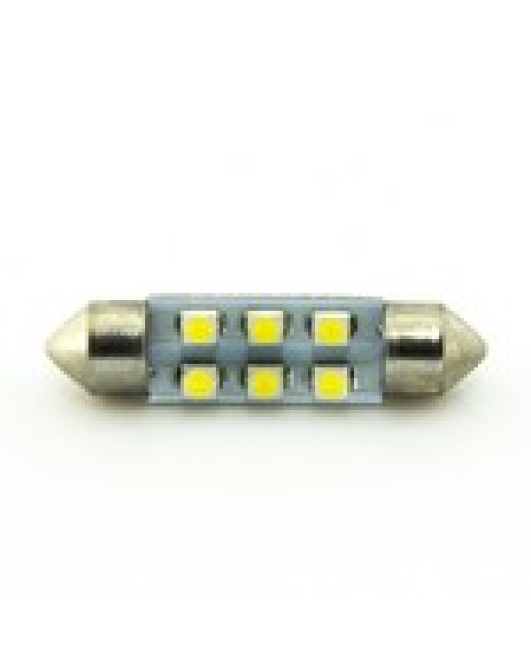 Автомобільна лампа підсвітки салону, номера 12V AC (C5W) 6SMD 3528 41мм 40Lm БІЛИЙ Автомобільна лампа підсвітки салону, номера 12V AC (C5W) 6SMD 3528 41мм 40Lm БІЛИЙ