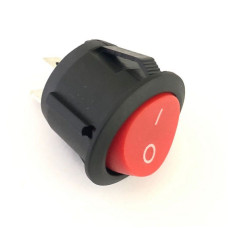 Круглий клавішний перемикач KCD1-105 2PIN 20 мм з червоною клавішею (без підсвічування)
