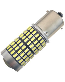 Світлодіодна автолампа 12V 1156 144SMD 3014 обманка лінза 1600Lm БІЛИЙ