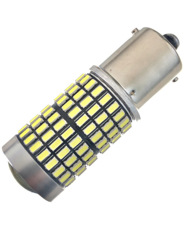 Світлодіодна автолампа 12V 1156 144SMD 3014 обманка лінза 1600Lm БІЛИЙ Світлодіодна автолампа 12V 1156 144SMD 3014 обманка лінза 1600Lm БІЛИЙ