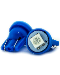 Автолампа LED T10 W5W 1SMD 5050 12V синя (габарит/номер/салон)