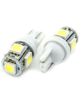 Автолампа LED T10 W5W 5SMD 5050 12V біла (габарит/номер/салон) Автолампа LED T10 W5W 5SMD 5050 12V біла (габарит/номер/салон)