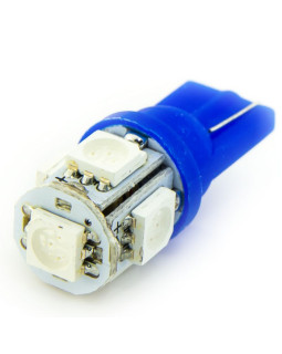 Автолампа LED T10 W5W 5SMD 5050 12V синя (габарит/номер/салон) Автолампа LED T10 W5W 5SMD 5050 12V синя (габарит/номер/салон)