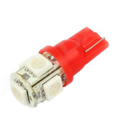 Автолампа LED T10 W5W 5SMD 5050 12V червона (габарит/номер/салон) Автолампа LED T10 W5W 5SMD 5050 12V червона (габарит/номер/салон)