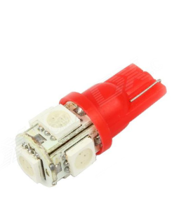 Автолампа LED T10 W5W 5SMD 5050 12V червона (габарит/номер/салон) Автолампа LED T10 W5W 5SMD 5050 12V червона (габарит/номер/салон)