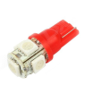 Автолампа LED T10 W5W 5SMD 5050 12V червона (габарит/номер/салон)