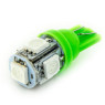 Автолампа LED T10 W5W 5SMD 5050 12V зелена (габарит/номер/салон)