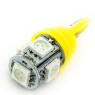 Автолампа LED T10 W5W 5SMD 5050 12V жовта (габарит/номер/салон)