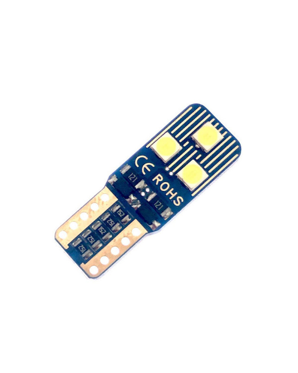 Автолампа LED T10 W5W 6SMD 3030 12V біла (габарит/номер/салон)