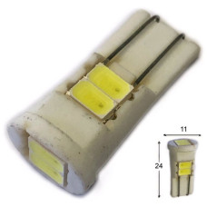 Автолампа LED T10 W5W 6SMD 5630 12V біла (габарит/номер/салон)