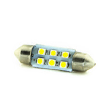 Автомобільна лампа підсвітки салону, номера  12V AC (C5W) 6SMD 3528 31мм 40Lm БІЛИЙ