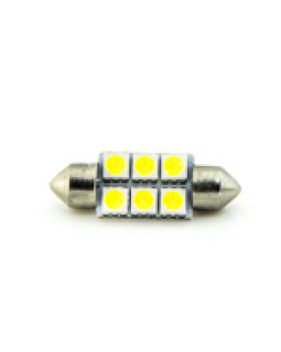 Автомобільна лампа підсвітки салону, номера  12V AC (C5W) 6SMD 5050 36мм 85Lm БІЛИЙ