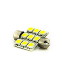 Автомобільна лампа підсвітки салону, номера  12V AC (C5W) 9SMD 5050 36мм 130Lm БІЛИЙ