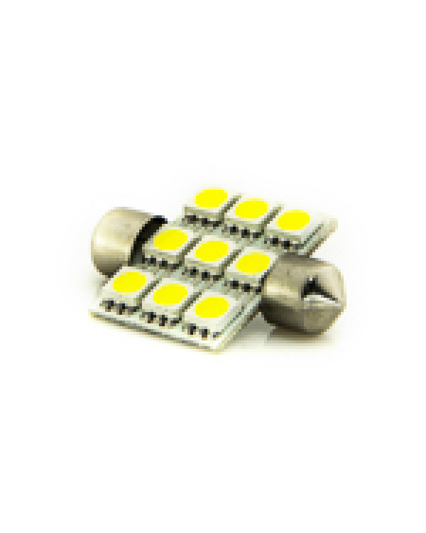 Автомобільна лампа підсвітки салону, номера 12V AC (C5W) 9SMD 5050 36мм 130Lm БІЛИЙ Автомобільна лампа підсвітки салону, номера 12V AC (C5W) 9SMD 5050 36мм 130Lm БІЛИЙ
