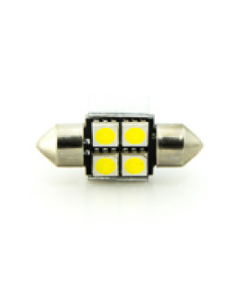 Автомобільна лампа підсвітки салону, номера 12V AC (C5W) 4SMD 5050 31мм обманка 56Lm БІЛИЙ