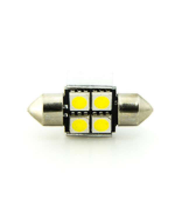 Автомобільна лампа підсвітки салону, номера 12V AC (C5W) 4SMD 5050 31мм обманка 56Lm БІЛИЙ Автомобільна лампа підсвітки салону, номера 12V AC (C5W) 4SMD 5050 31мм обманка 56Lm БІЛИЙ
