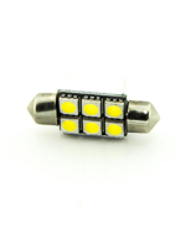 Автомобільна лампа підсвітки салону, номера 12V AC (C5W) 6SMD 5050 36мм обманка 84Lm БІЛИЙ Автомобільна лампа підсвітки салону, номера 12V AC (C5W) 6SMD 5050 36мм обманка 84Lm БІЛИЙ