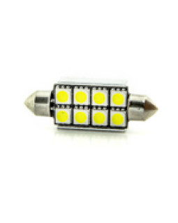 Автомобільна лампа підсвітки салону, номера  12V AC (C5W) 8SMD 5050 41мм обманка 112Lm БІЛИЙ