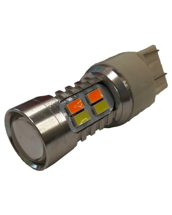 Світлодіодна автолампа W21/5W W3x16q 12V 7443 10SMD 5730 (БІЛИЙ)+10SMD 5730 (ЖОВТИЙ) двоколірна 450Lm Світлодіодна автолампа W21/5W W3x16q 12V 7443 10SMD 5730 (БІЛИЙ)+10SMD 5730 (ЖОВТИЙ) двоколірна 450Lm
