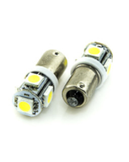 Автомобільна лампа підсвітки габаритів 12V T4W (BA9s) 5SMD 5050 50Lm БІЛИЙ