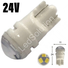 Автолампа LED T10 W5W 3SMD 2835 24V біла (габарит/номер/салон)