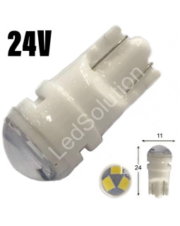 Автолампа LED T10 W5W 3SMD 2835 24V біла (габарит/номер/салон)