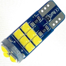 Автолампа LED T10 W5W 15SMD 3030 12V біла (габарит/номер/салон)