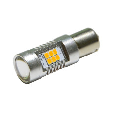 Світлодіодна автолампа PY21W BAU15s 12V 1156 21SMD 2835 (зі зміщенням) ЖОВТИЙ