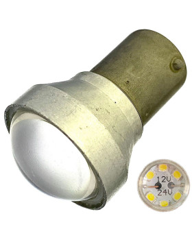 Світлодіодна автолампа P21W BA15s 12-24V 1156 6SMD 3030 3W драйвер лінза UA 700Lm БІЛИЙ Світлодіодна автолампа P21W BA15s 12-24V 1156 6SMD 3030 3W драйвер лінза UA 700Lm БІЛИЙ
