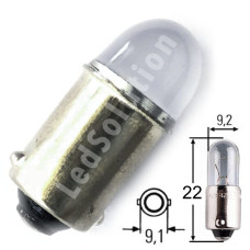 Автомобільна лампа підсвітки габаритів 12V T4W (BA9s) 2smd 2835 куля 100Lm БІЛИЙ
