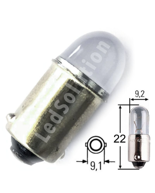 Автомобільна лампа підсвітки габаритів 12V T4W (BA9s) 2smd 2835 куля 100Lm БІЛИЙ