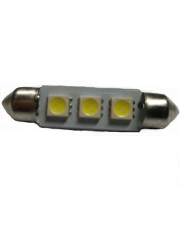 Автомобільна лампа підсвітки салону, номера  12V AC (C5W) 3SMD 5050 42мм 45Lm БІЛИЙ