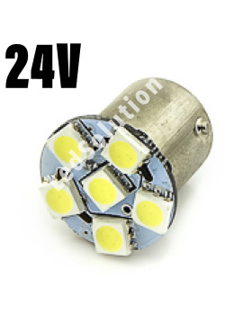 Світлодіодна автолампа P21W BA15s 24V 1156 6SMD 5050 50Lm БІЛИЙ Світлодіодна автолампа P21W BA15s 24V 1156 6SMD 5050 50Lm БІЛИЙ