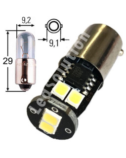 Автомобільна лампа підсвітки габаритів 12V T4W (BA9s) 3SMD 7020 120Lm БІЛИЙ