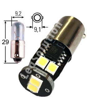 Автомобільна лампа підсвітки габаритів 12V T4W (BA9s) 3SMD 7020 120Lm БІЛИЙ Автомобільна лампа підсвітки габаритів 12V T4W (BA9s) 3SMD 7020 120Lm БІЛИЙ