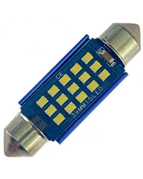 Автомобільна лампа підсвітки салону, номера  12V AC (C5W) 15SMD 2016 39мм емулятор БІЛИЙ